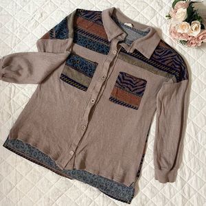 Lovely Melody Aztec print shacket; size small